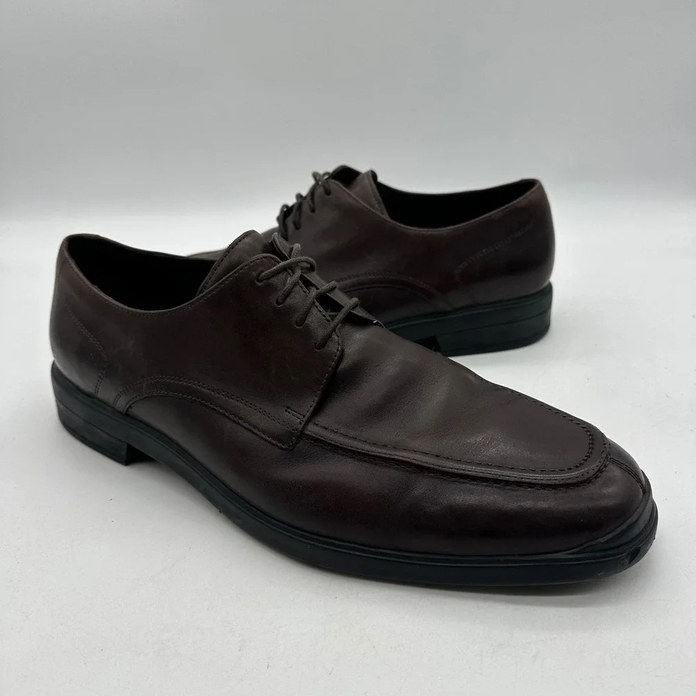 Cole Haan C10697 Mens 13 M Nike Air Giraldo Brown Leather Apron Toe‎ Dress Shoes